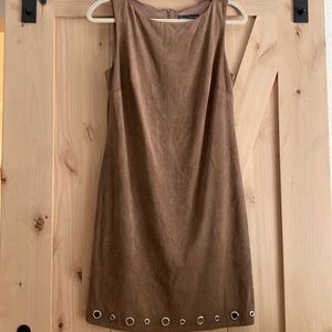 Jessica Howard Tan Suede dress (6) new w/out tags.